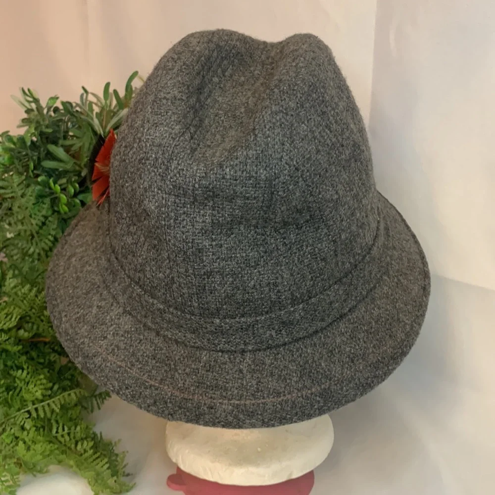 Vintage KANGOL DESIGN English Vagabond Fedora wool hat size Medium - Picture 4 of 17